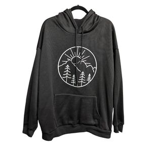 Black sunshine, mountain forest hoodie 3XL